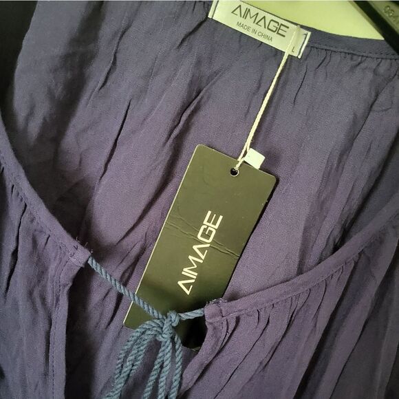 NWT Aimage Gauze Tie Front Swim Cover and Top - Picture 4 of 5